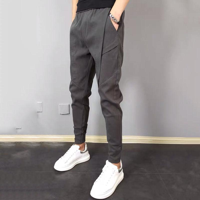 

IELGY мужские повседневные брюки-шаровары корейская спортивная мода для мужчин M серый