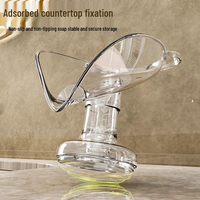 Bezděrový držák na mýdlo na desku se sací přísavkou, luxusní úložný regál do koupelny