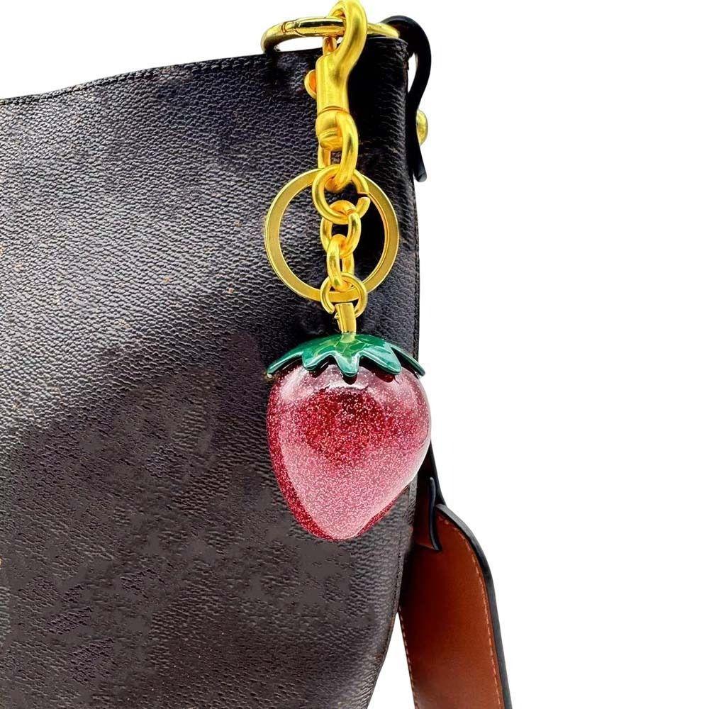 Strawberry Cherry Keychain 3D Crafts Cherry Charms Exquisite Car Keyring  Couple