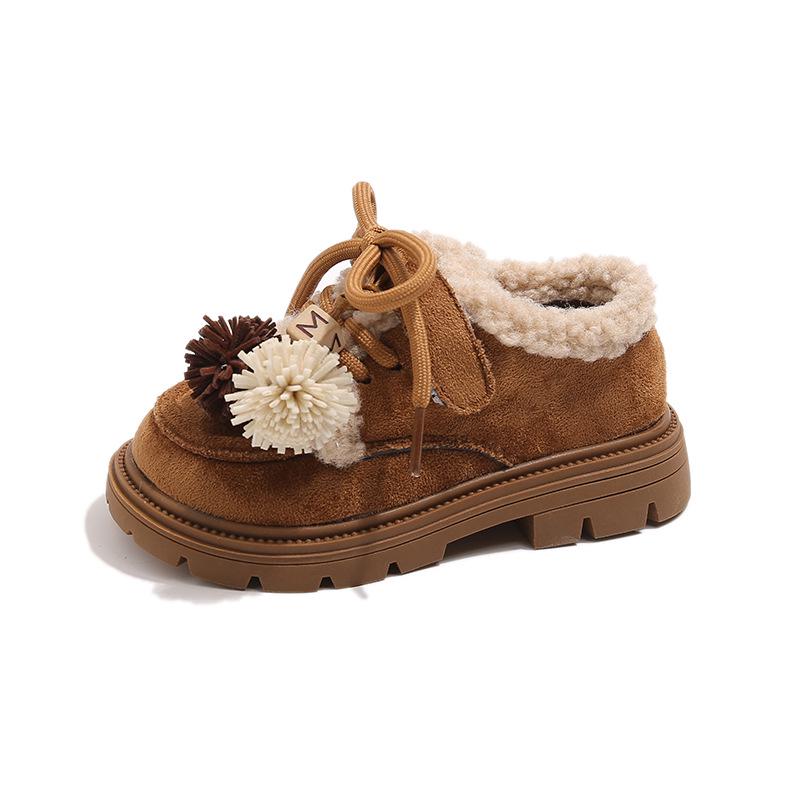 Girls' Fuzzy Cotton Winter Shoes 2025: Soft-Soled, Warm, Velvet-Lined Korean Style Casuals