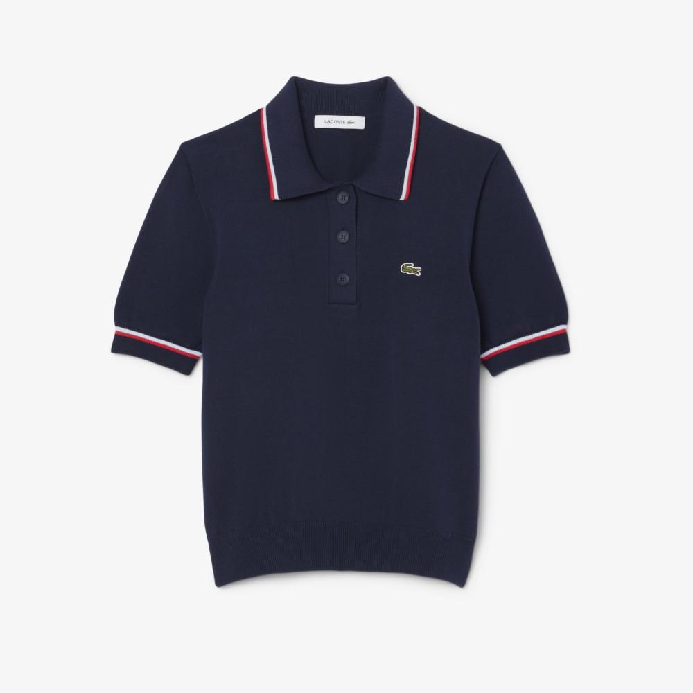 Lacoste Women's Color-Tipped Polo Sweater AF9283-55GGWI
