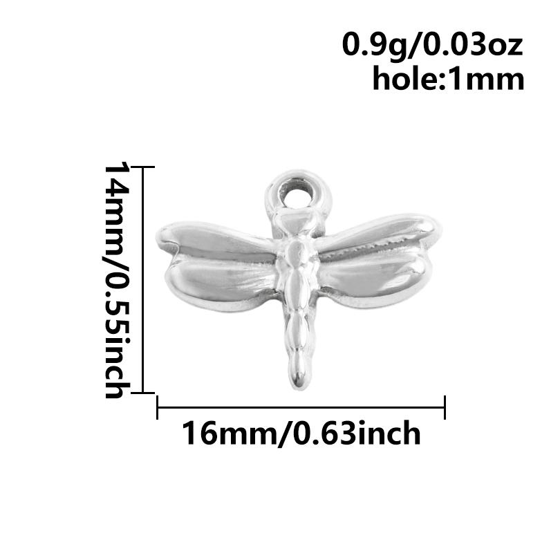 

6pcs/Lot Animal Dragonfly Charm Stainless Steel Charms For Jewelry Making Supplies Real Gold Plated Pendants Handmade Materials