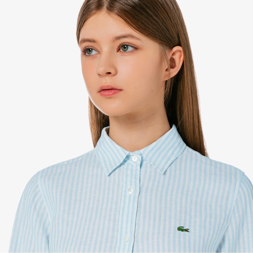 [lacoste] Women's Regular Fit Linen Shirt CF005E-56GHBP