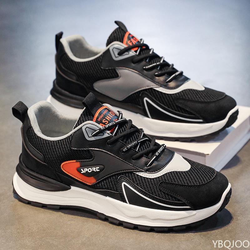 Spring  Autumn New Breathable comfortable Mesh Sneakers MenTrendy Versatile Thick Bottom Casual Running Shoes