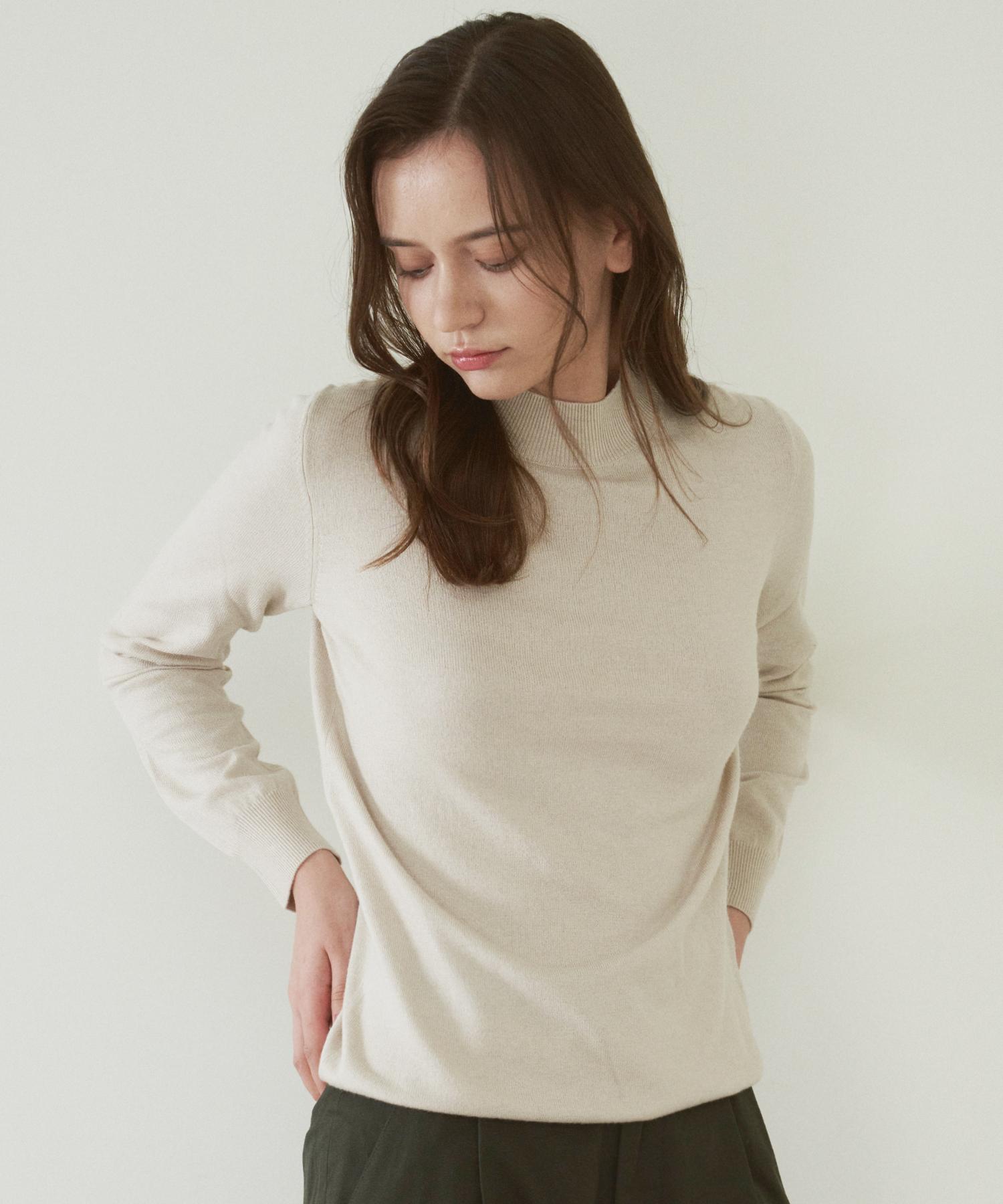 210 Edit Women S Cashmere Blend Mock Turtleneck Knit_Zz4Sw011_Lbe Lbe/085