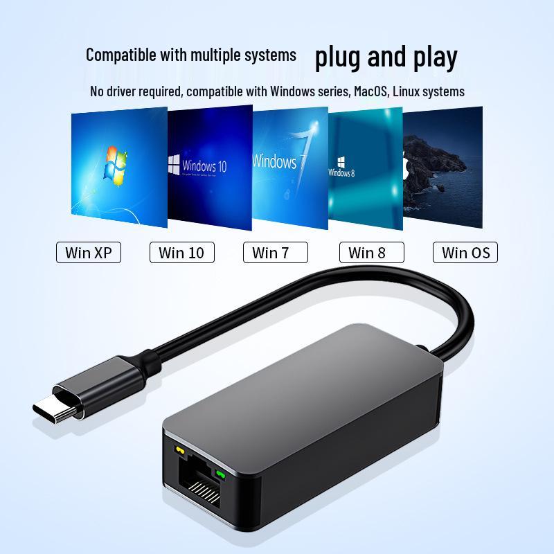 USB-C 3.1 to 2.5G Ethernet Network Card – 2500M High-Speed Adapter