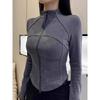 Women's Cross-Border Sports Hoodie Jacket - Stand-Up Collar, Comfortable Inner Layer, Perfect for Fitness & Running