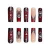 24 Stück Halloween Press-On Nägel Gothic Punk 3D Spinnen Schädel Design Falsche Nägel Schwarz Süß Cool Y2k Sarg Kopf Französische Falsche Nägel