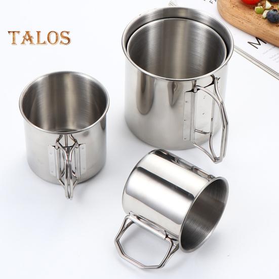 Becherset aus Edelstahl mit klappbarem Griff und Aufbewahrungstasche, tragbarer Becher mit Karabinerhaken für Zuhause, Outdoor, Camping, Wasser, Kaffee, Getränkebecher für Wanderpicknicks