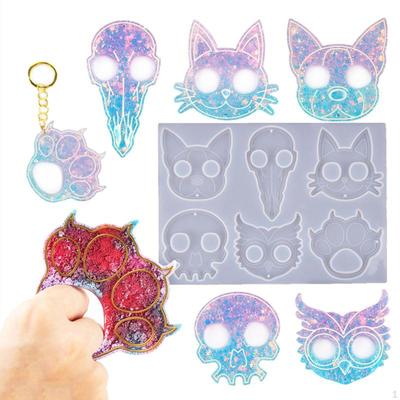 DIY Keychain Rings Silicone Epoxy Resin Casting Moulds for Epoxy, Candle Wax, Soap,Candle