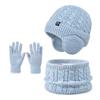 Winter Plush Thick Children's Hat, Scarf Gloves, Three Piece Set, Men's and Women's Outdoor Windproof Ear Protection, Warm Knitted Hat