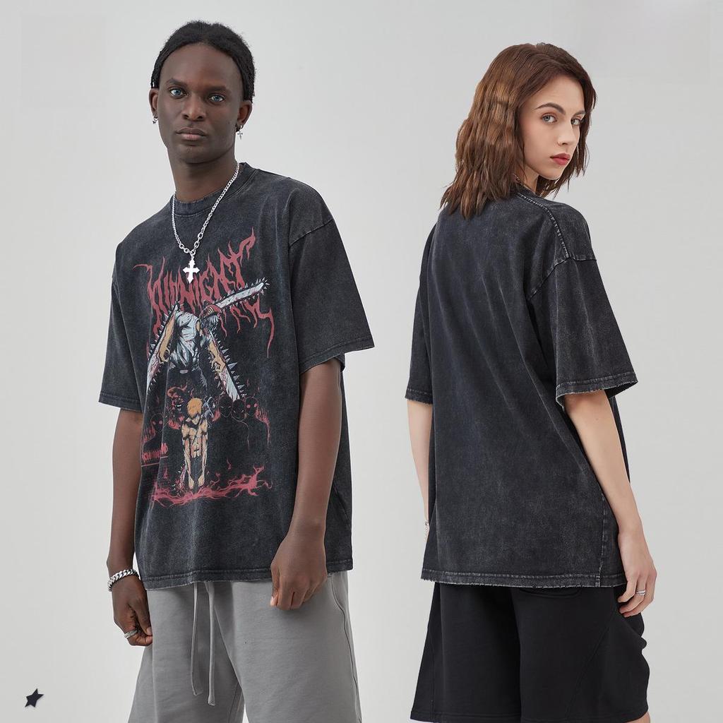 Pánské tričko s volným střihem, roztrhaným a sepraným potiskem ARTIE