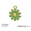 1pc Enamel Flower Charms for Jewelry Making Stainless Steel Gold Pendant for Earring Necklace Bracelet Accessories