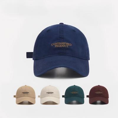 Classic Korean Cotton Baseball Cap for Men Women, Embroidery Letter Plain Vintage, Perfect for Outdoor Daily Wear Streetwear