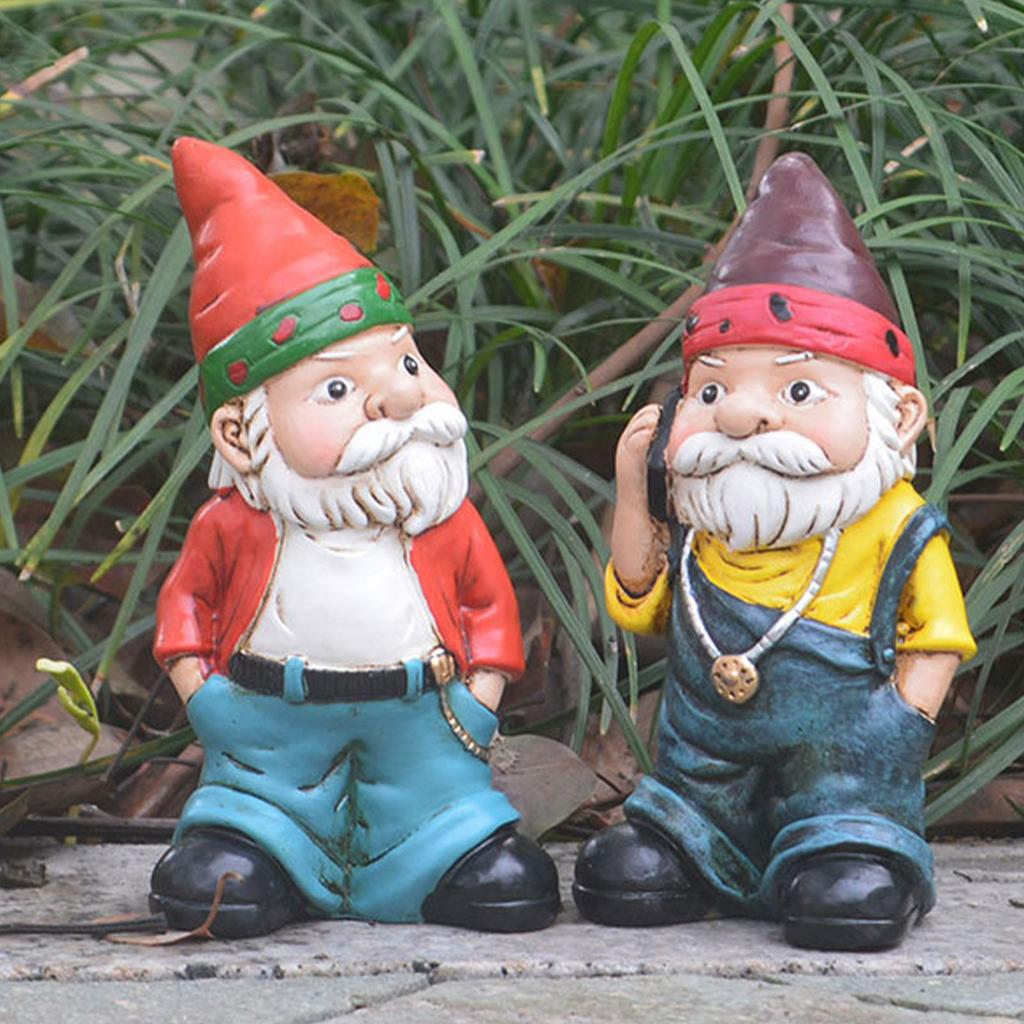 Garden Dwarf Ornament Garden   Bearded Old Man Dwarf Statue Resin Ornament