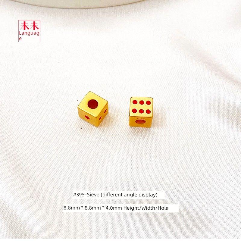 

Серия Маджонг Браслет из бусин удачи Нанизанные бусины Аксессуары Вьетнамское россыпное золото Позолоченный Красные кости фортуны Ремешок для переноски как по маслу #395-Dice