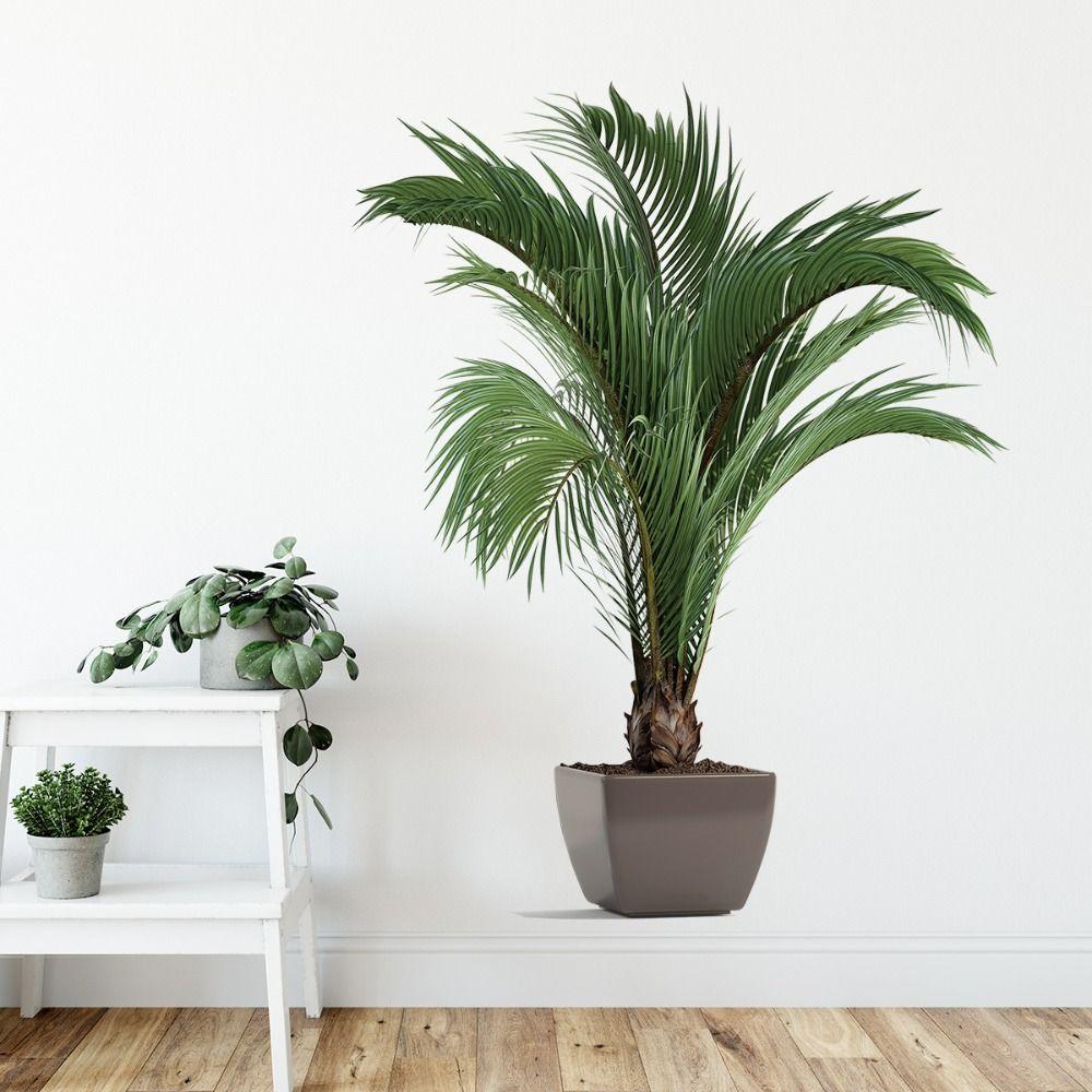 Pieced Design Green Plants Wall Stickers Removable Art Decorations Self-adhesive Wall Decor  Office