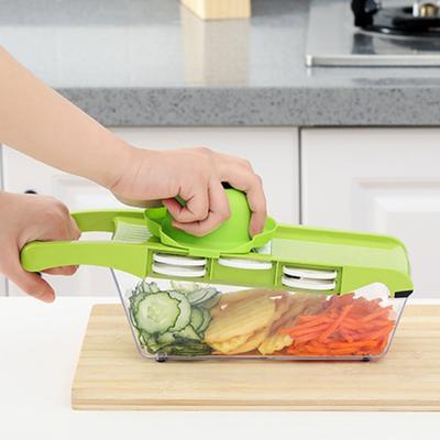 Multi-Function Vegetable Chopper with Hand Guard Manual Julienne & Slicer for Carrots Potatoes Cucumbers Essential Kitchen Tool for Home Cooking
