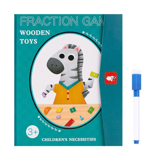 Magnetic Fraction Tiles Circles Book with Pen Percentage Decimal Fraction Learning Elementary Students Teaching Aid Educational Fraction Puzzle