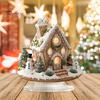 Christmas Decorations for Fireplace Acrylic Table Decor, Gingerbread House Tree Ornaments, Holiday Home Waterproof Desktop Living Room Bedroom Office