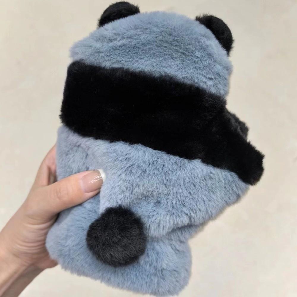 Mignons Gants Demi-Doigts Panda Dessin Animé Moufles en Peluche Nouveaux Gants Chauds Femmes