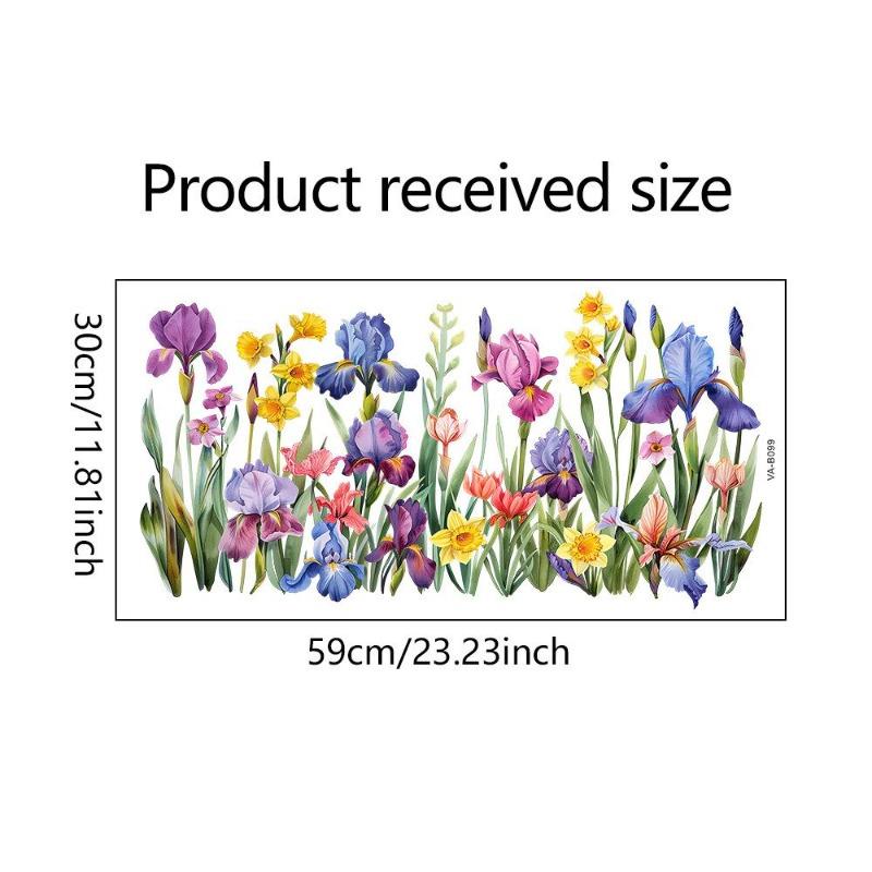 Dwustronna kolorowa naklejka ścienna z motylem i kwiatami, elektrostatyczna pasta do szyb okiennych, widoczna dekoracyjna naklejka ścienna