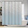Modern Bathroom Decor Shower Curtain Set Sparkly Blue Ombre Design For Bathrooms Durable Polyester Fabric Easy Installation With