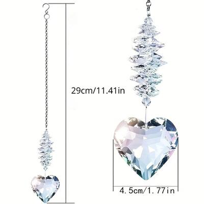 1 Stuk Heldere Hart Kristal Prisma Bal Hanger, Huis Raam Decoratie Suncatcher, Valentijnsdag Bruiloft Feest Vakantie Bedankjes