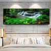 Landscape Natural Waterfall Canvas Painting Green Tree Lake Leaf Posters and Prints Wall Picture Living Room Home Decor No Frame