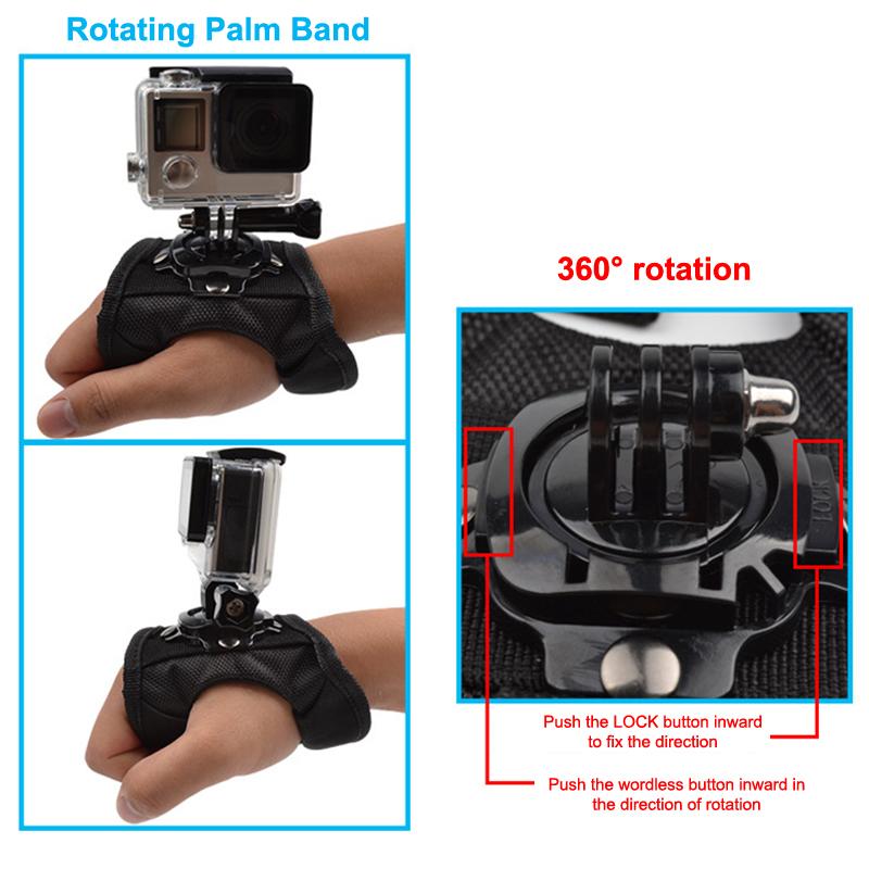360° Rotation Glove Wrist Strap With Long Screw Wristband Mount For 13 12 11 10 9 8 7 6 5 Osmo Action 5 Pro Camera Accessories