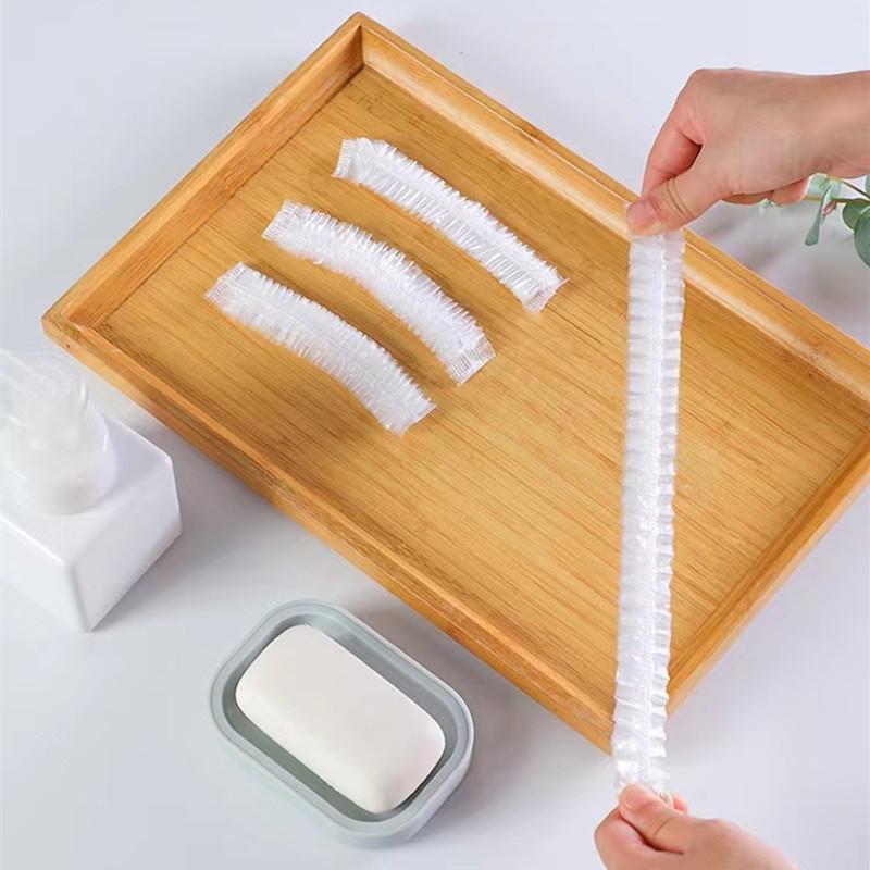 Extra Large Extra Thick Disposable Waterproof Shower Caps for Women - Blue Plastic, 100-Pack