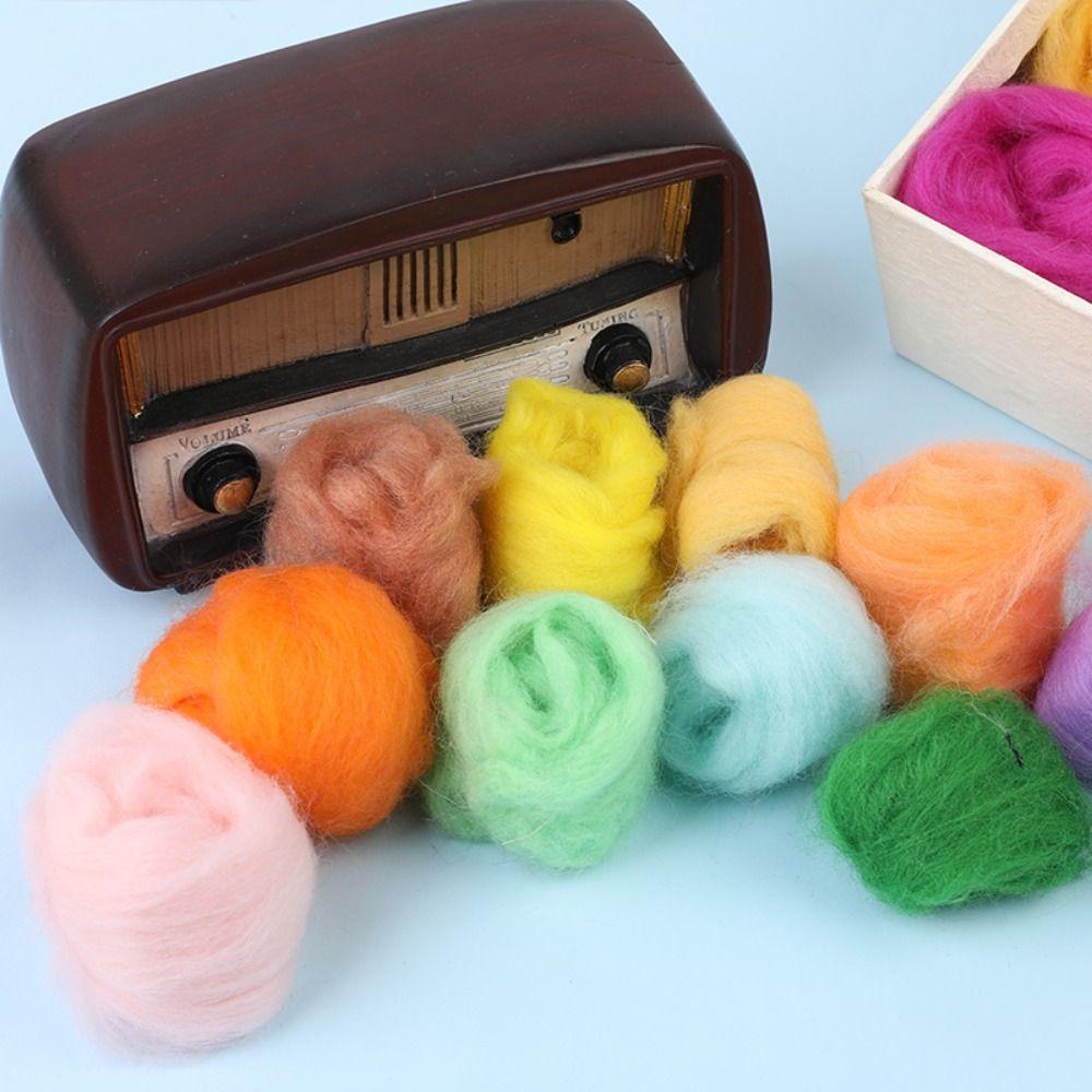 25 Colors Needle Felting Kit Handmade Felt Needle Diy Sheep Wool Felt Toy Wool Felting Tools