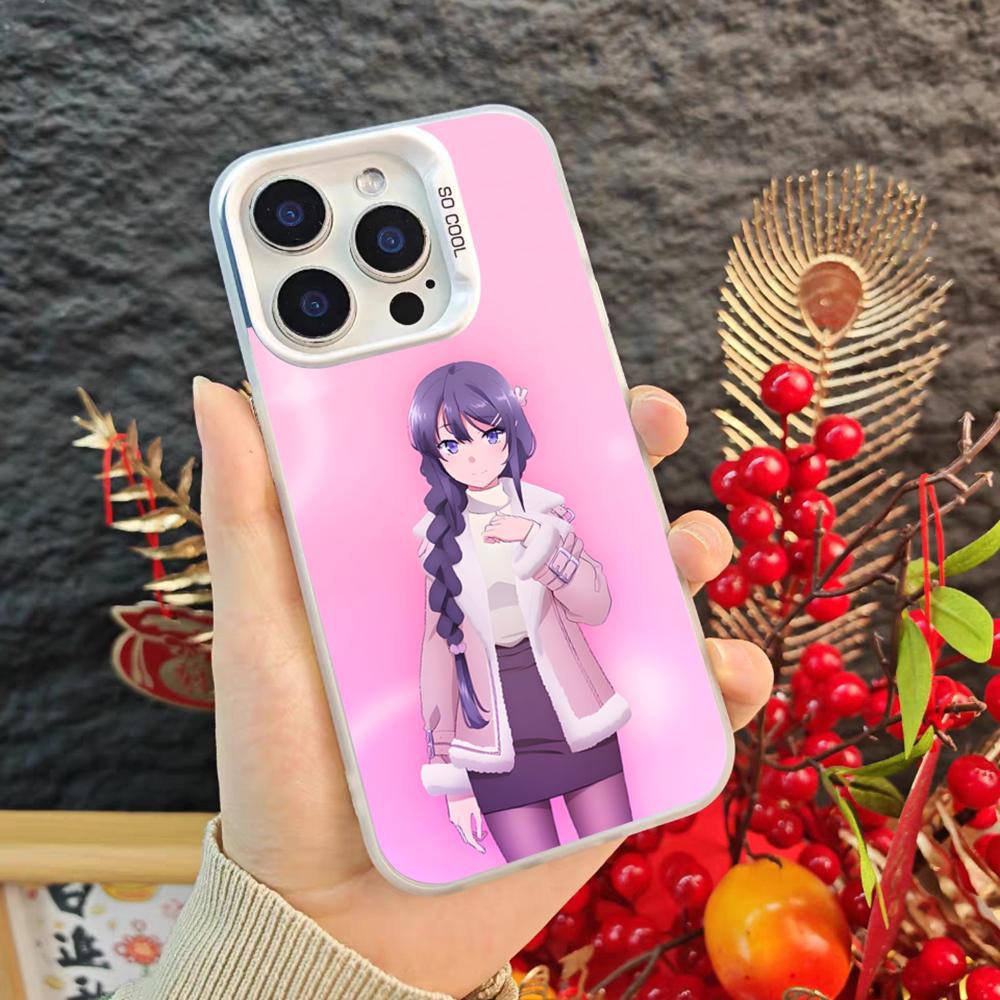 Anime S-Sakurajima M-Mais Frosted Phone Case For Iphone 17 16 15 14 Pro Max Xr Air Plus Black Silver Hard Shell Cover
