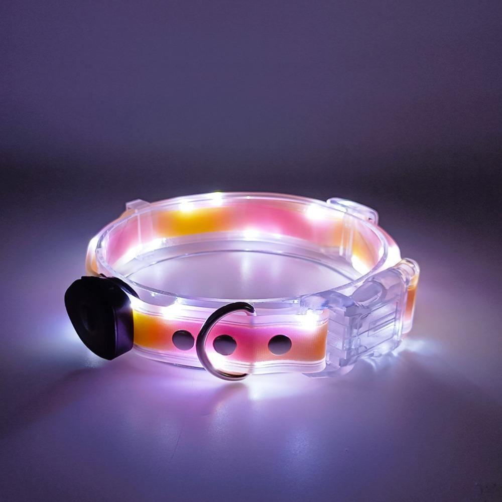 Durable Nylon LED Dog Collar PVC 3 Lighting Modes Pet Dog Leash Adjustable Rechargeable High-brightness Dog Collar Outdoo