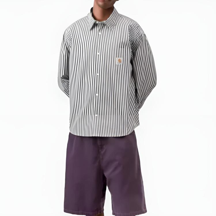Carhartt WIP Loose Fit Striped Long Sleeve Shirt Men Shirts I035952-3J7-XX
