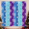 Snowflake Foil Fringe Curtains Metallic Silver Blue Snowflake Tinsel Streamer Photo Backdrop for Christmas Winter Wonderland Freeze Party Decoration
