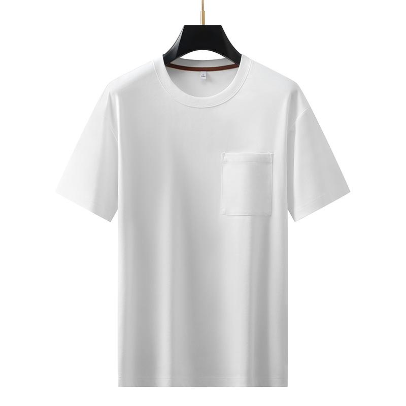 Men's Lightweight Pure White Pocket T-shirt - Short-Sleeve, Cool & Trendy Summer Top