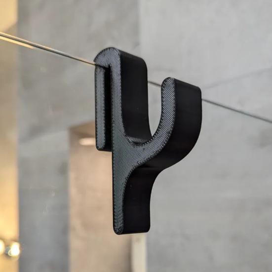 Bathroom Hook Wall Mount Rack Easy Installation Space-Saving Design Decorative Hook Stand Multi-Purpose Organizer for 8mm Glass