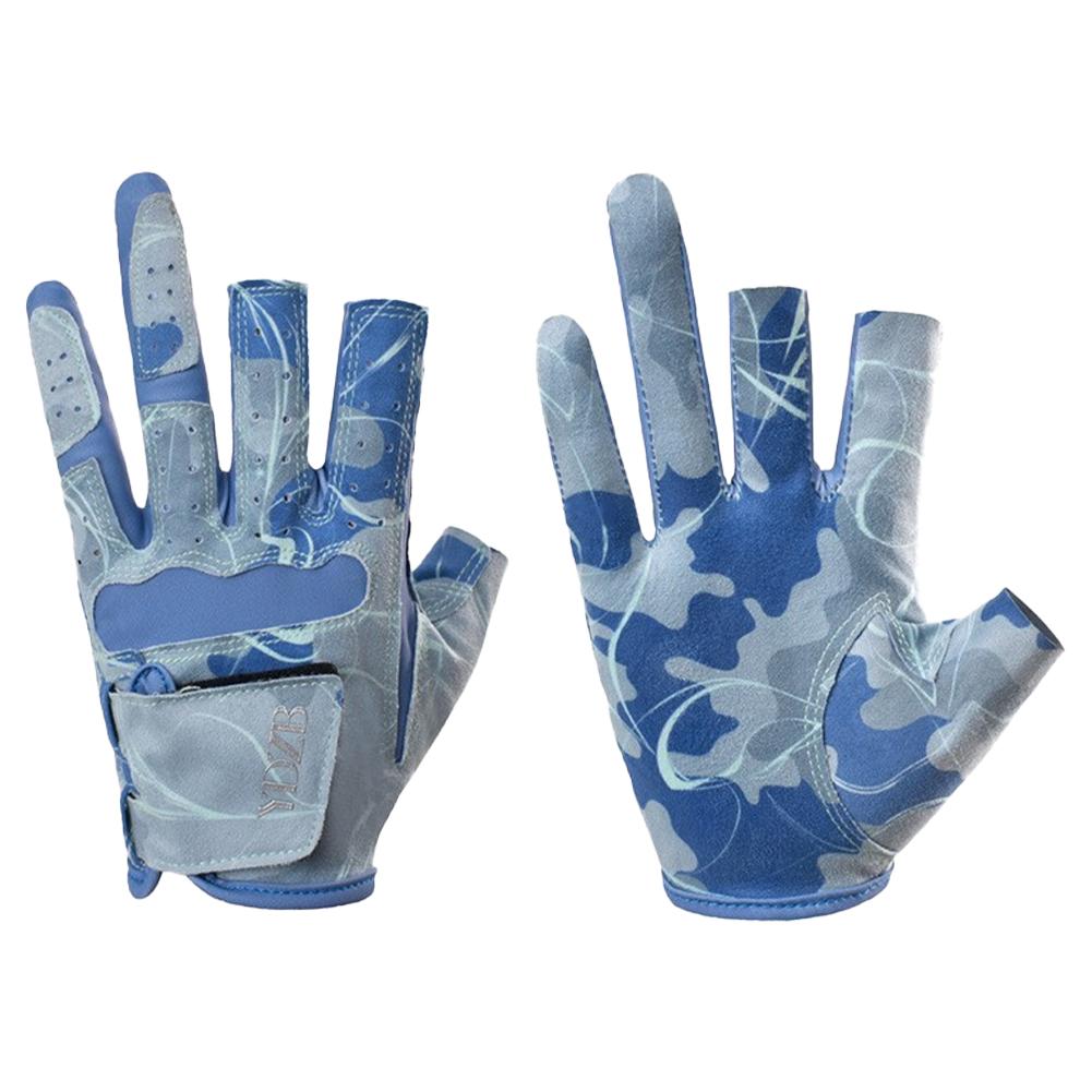 1 Pair Fishing Lure Gloves Three Fingers Special Outdoor Sunscreen Breathable Sea Fishing Gloves Fishing Equipment M синий