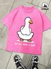 Let Me Have A Look Goose Design Washed TShirt Mens Summer ONeck Retro Tops Cotton Loose Short Sleeve Unisex Fashion Clothing