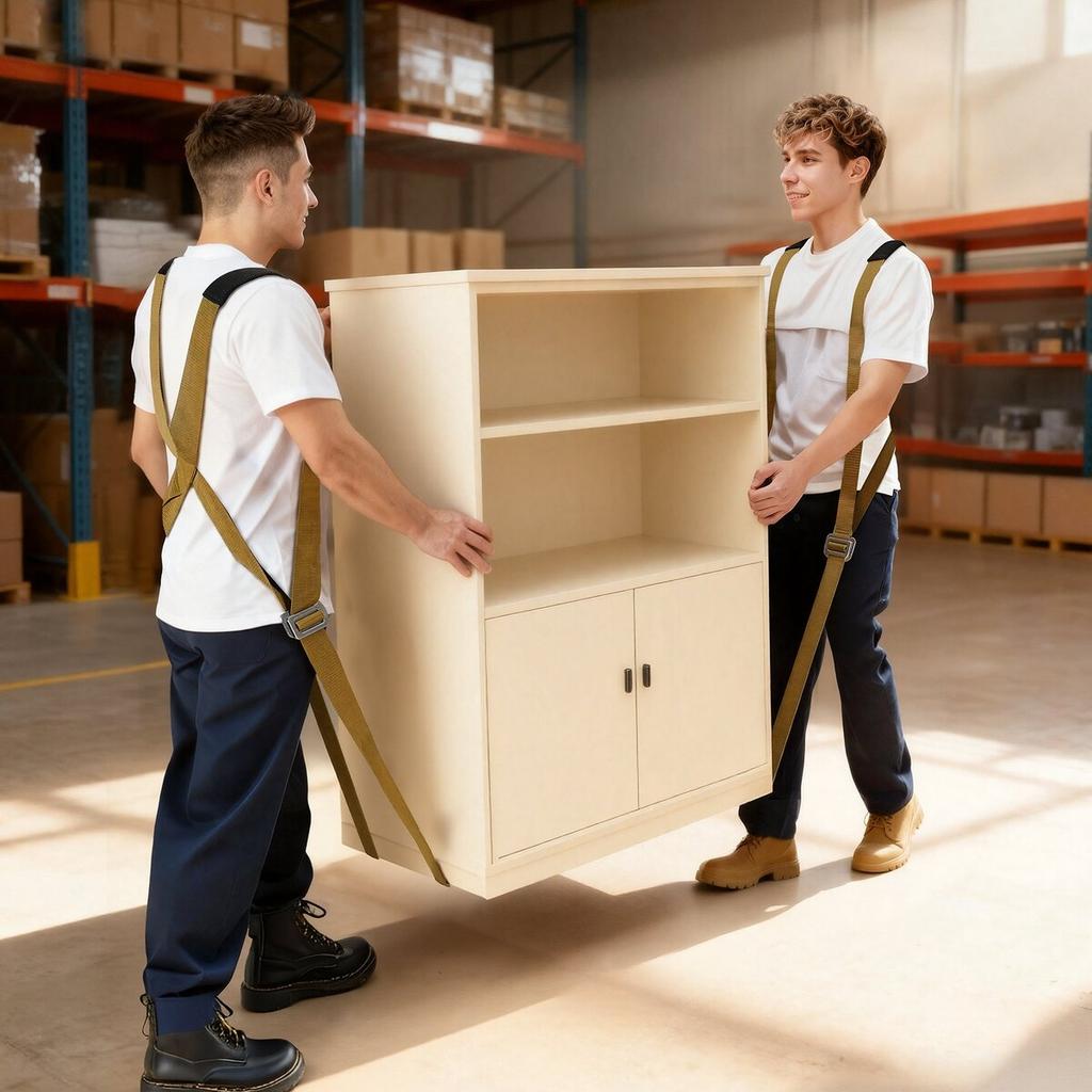 Moving Straps, Supports Up To 453.6 Kg, 2-Person Lifting and Moving System with 2 Harness Straps & 2 Load-bearing Straps, Adjustable Lifting Shoulder