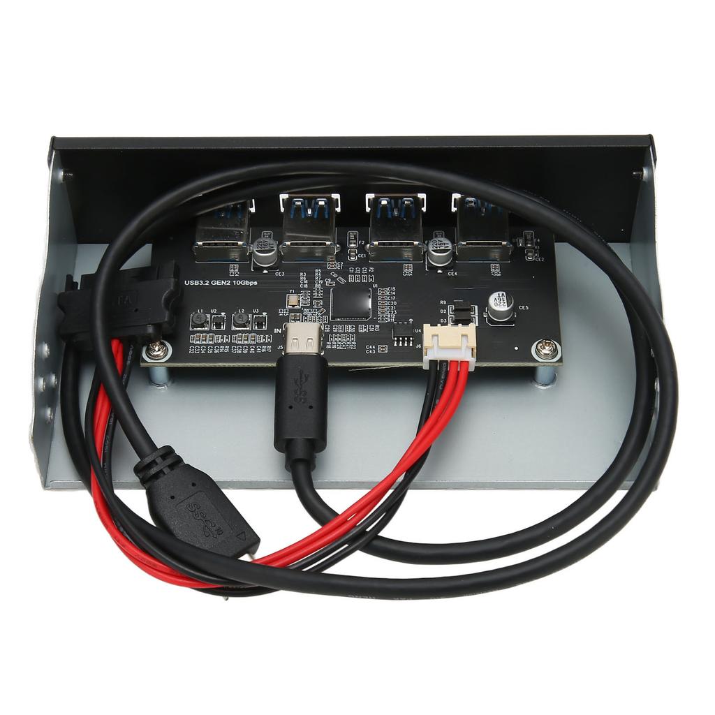 USB 3.2 Front Panel Hub 5.25in 4 Ports 10Gbps Stable Plug and Play Optical Drive Front Panel for Desktop Motherboard