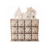 Wooden Storage Box with Drawers Cut Trinket Decorative Advent Calendar for