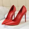 Fashion 2025 Women 10.5cm High Heels Pumps Lady Wedding Bridal Scarpins Stripper Low Heels Plus Size Fetish Party Blue Pink Shoes
