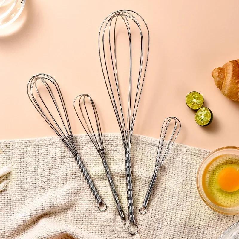 New Multifunctional Rotary Manual Egg Beater Mixer Mini Kitchen Egg Whisk Bake Tool Egg Agitator Stainless Steel Eco-Friendly