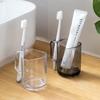 Transparent Plastic Toothbrush Cup for Bathroom Home Office Quick Drainage 350ml