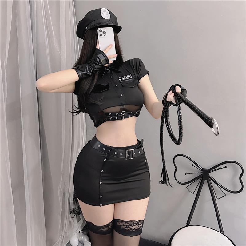 Sexy Captain Stewardess Uniform Suit Cosplay Costume Pure Desire Live Streaming Host Drag Policewoman Costume Sexy Lingerie