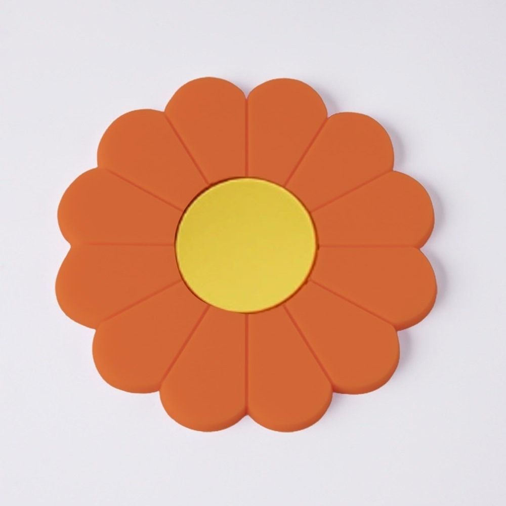 Anti-slip Cup Holder Mat Flower Cup Coaster Round Daisy Silicone Cup Pad Dining Table