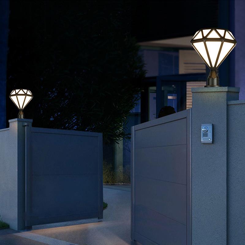 Super Bright LED Diamond Post Cap Light - Waterproof Outdoor Garden & Courtyard Lamp