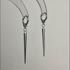 Exaggerated Gothic Cone Pendant Earrings for Women Ladies Personality Silver Color Drop Earrings Buckle Party Jewelry Wholesale